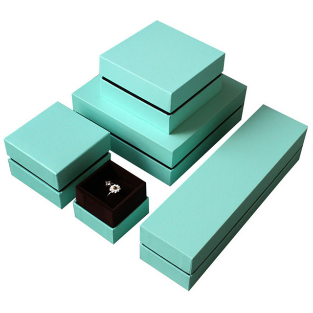 Usine de boîte d'emballage de papier d'anneau personnalisé d'impression bleue