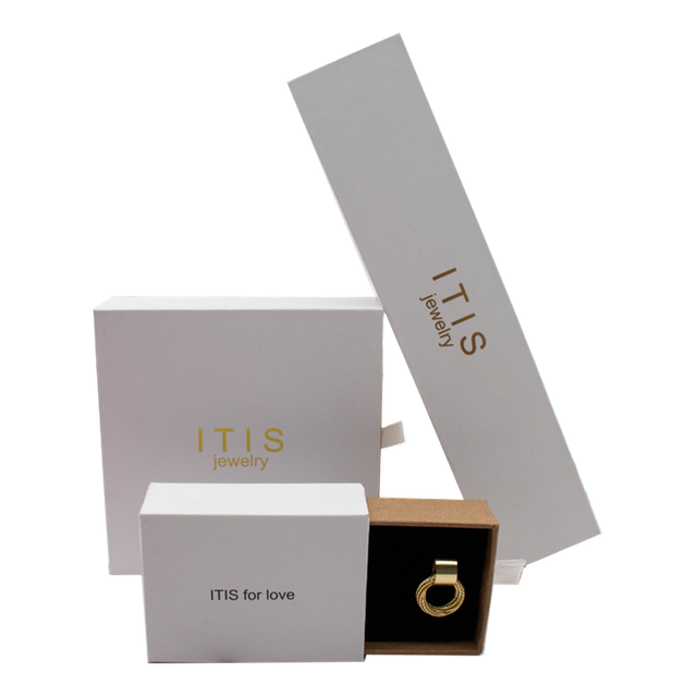 Emballage en papier de boîte-cadeau de bijoux orange en gros