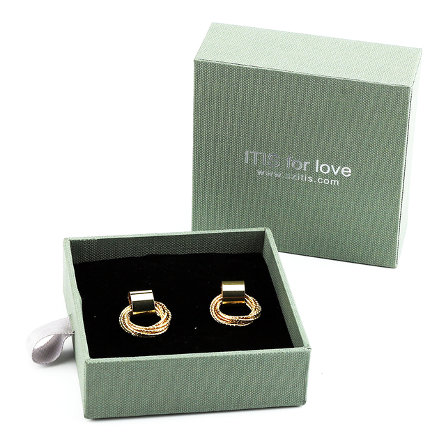 Boîte de boucle d'oreille en papier de luxe personnalisée en gros avec impression de logo