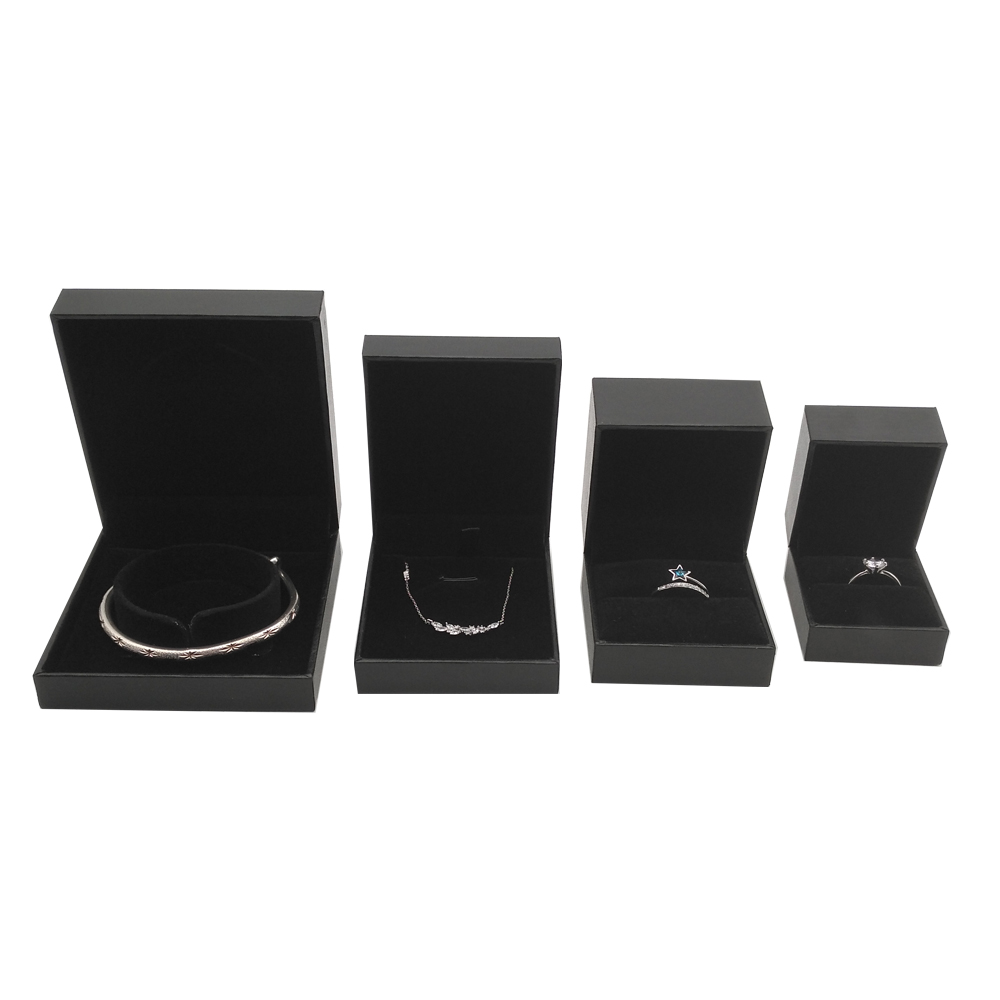 Mini boîte d'emballage de boucles d'oreilles en plastique noir magnétique personnalisé, usine