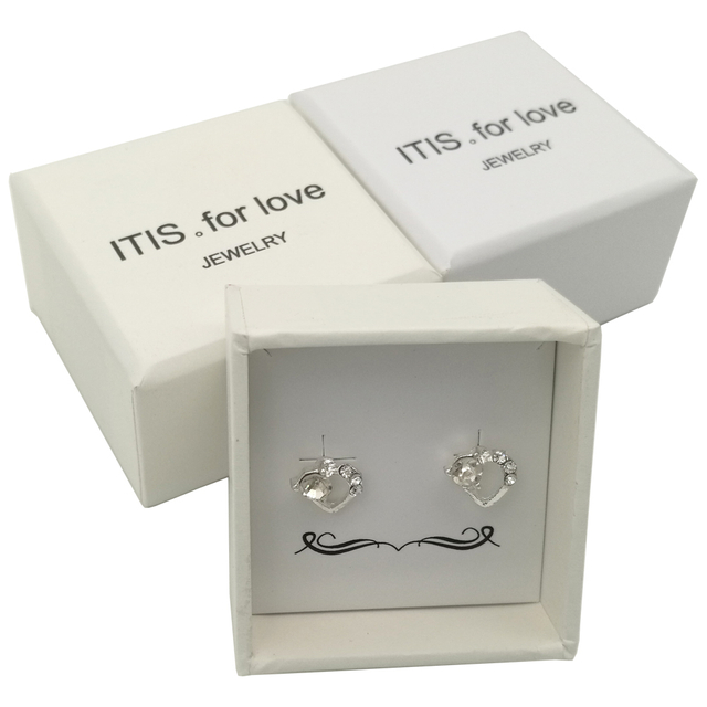 Boîte de papier d'emballage de boucles d'oreilles pour femmes recyclées en gros