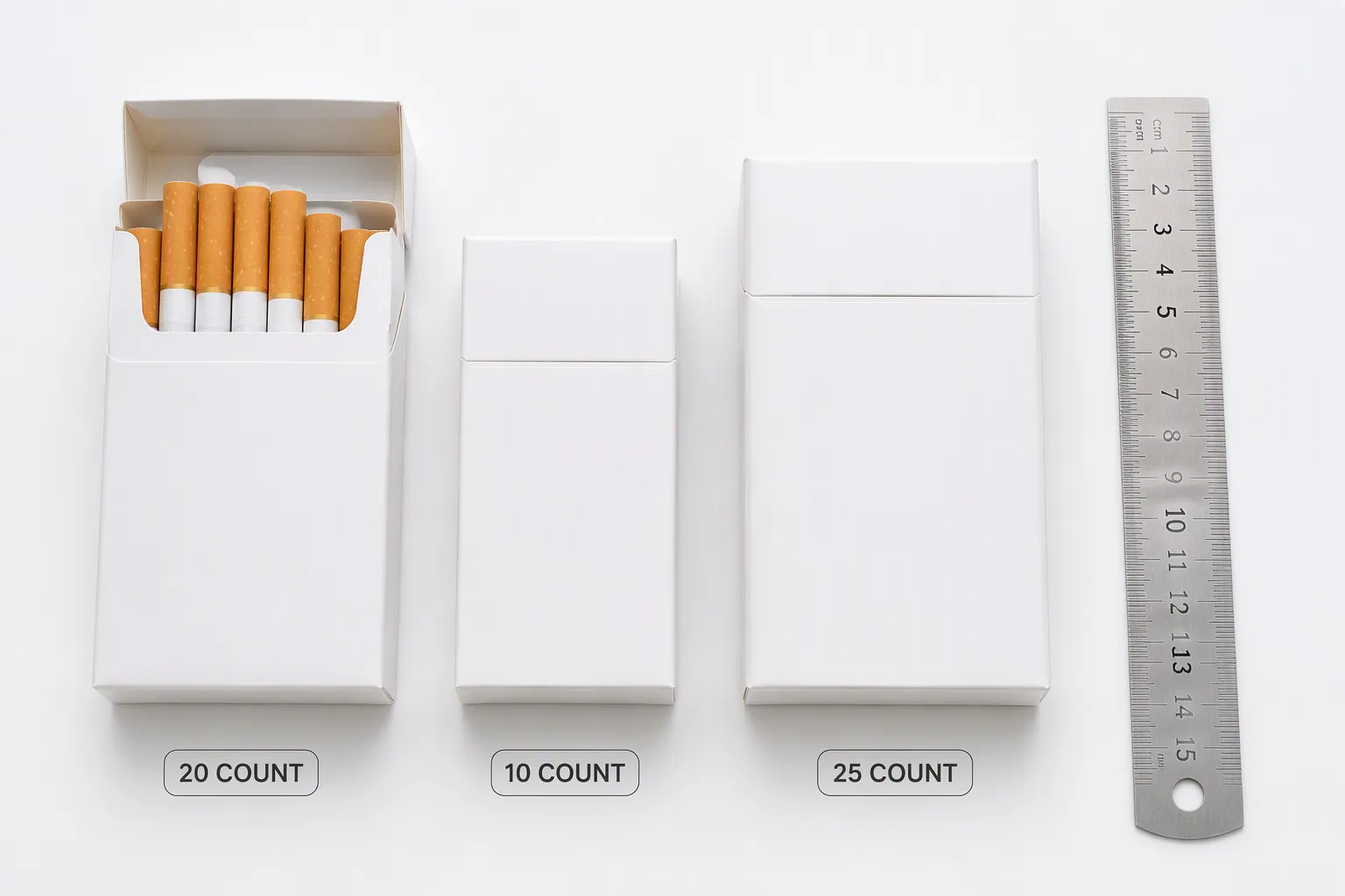 Dimensions standard des paquets de cigarettes