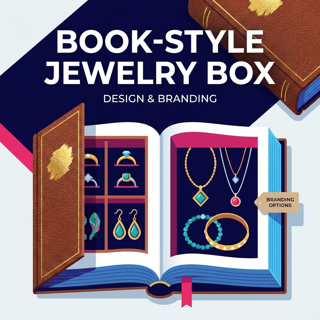 Boîtes à bijoux de style livre : caractéristiques de conception et options de marque